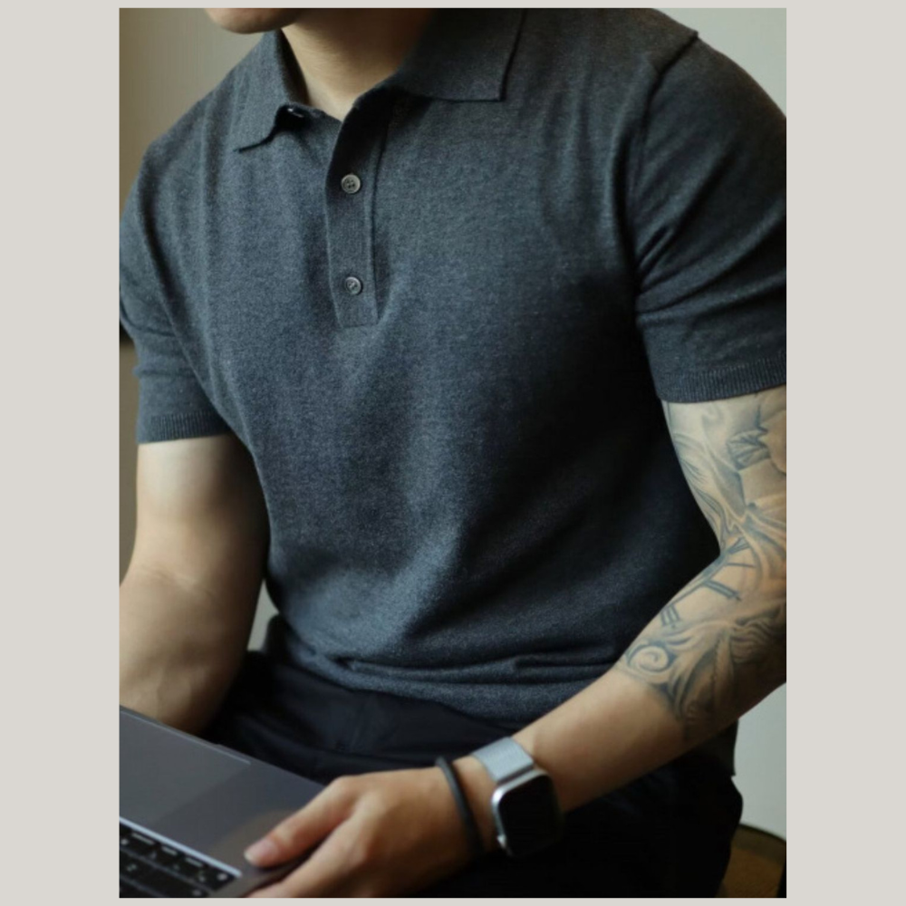 Men's Plus Size Button Detail Short Sleeve Polo