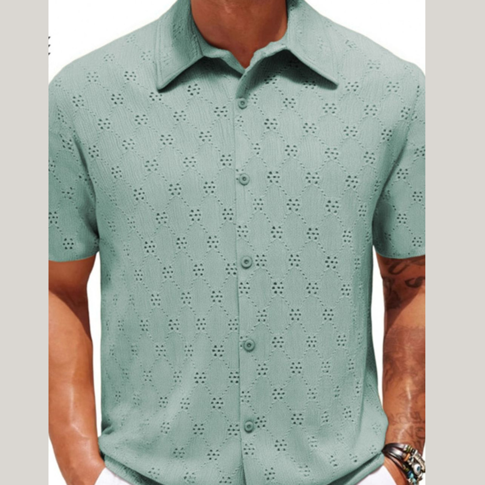 Men's Plus Size Short Sleeve Button-Up Shirt – Relaxed Fit Casual Collared Shirt for Big and Tall