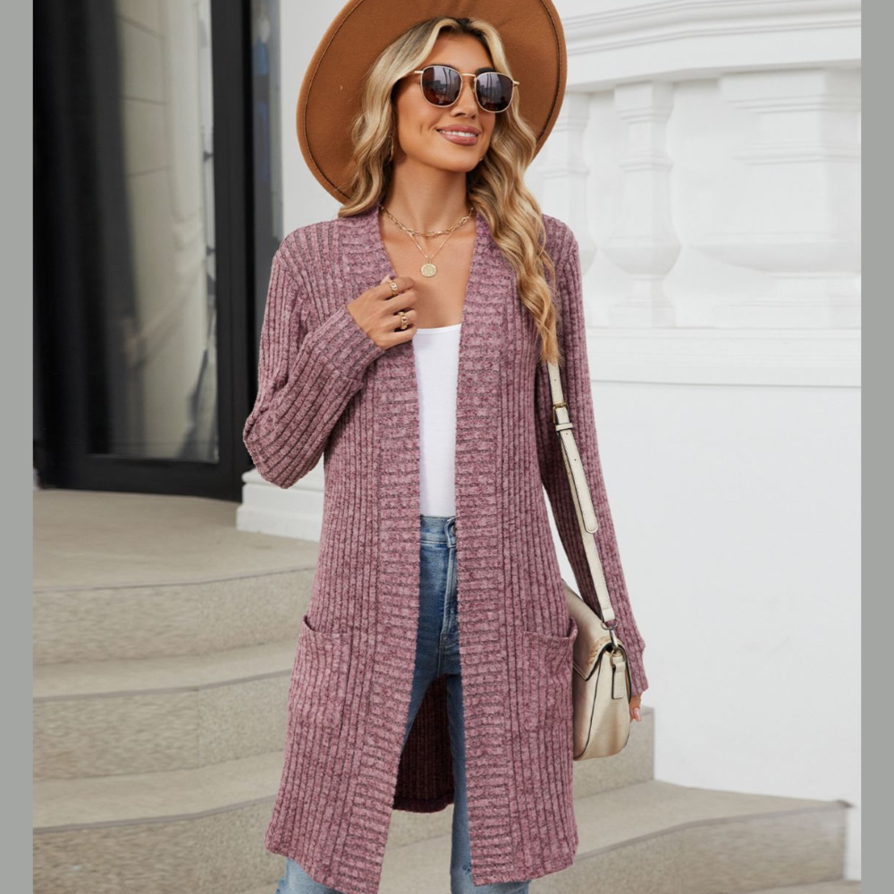 Open Front Long Sleeve Cardigan