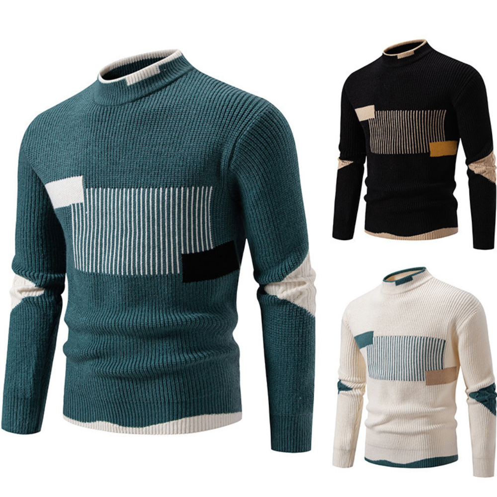 Men's Fashion Trend Multicolor Woven Cotton Velvet Sweater