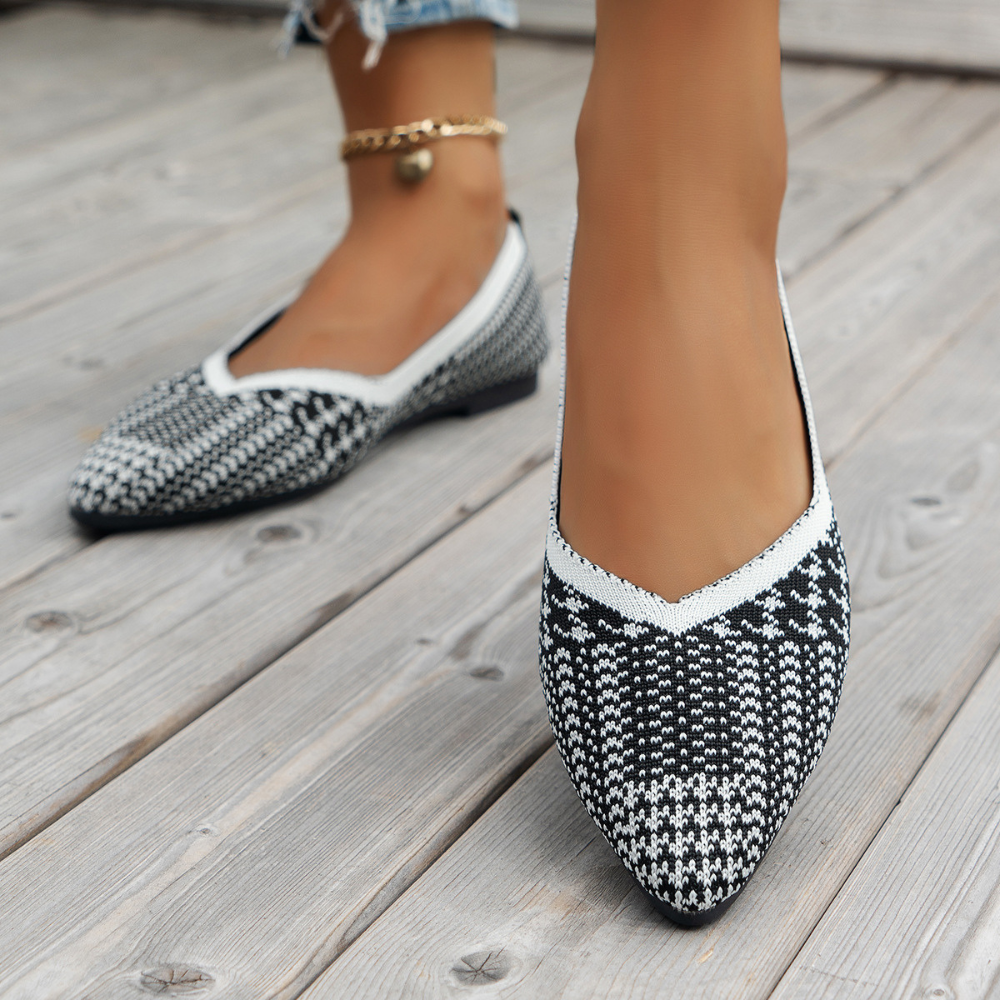 Lightweight Pointed Toe Mesh Slip-On Flats