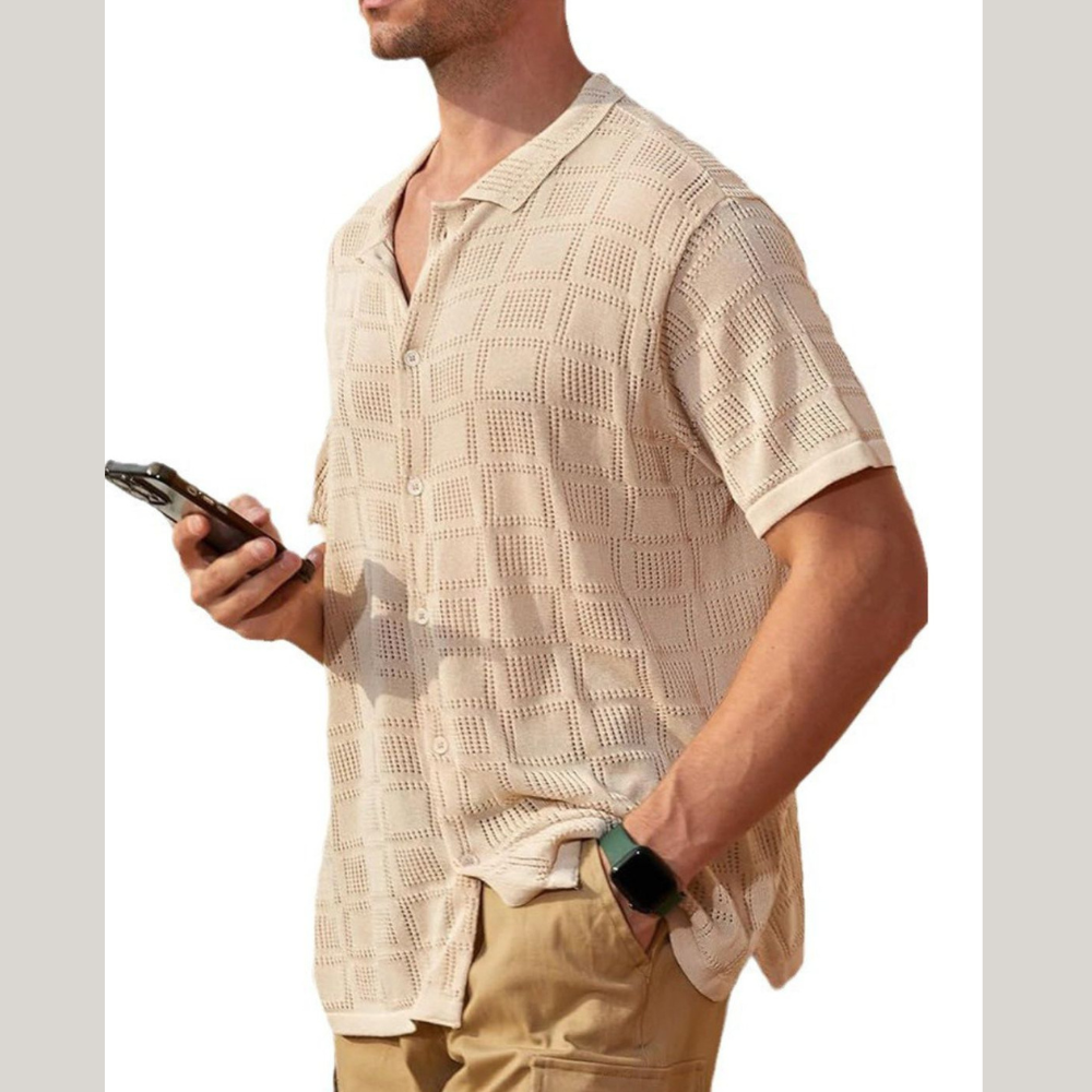 Men's Plus Size Short Sleeve Button Down Shirt
