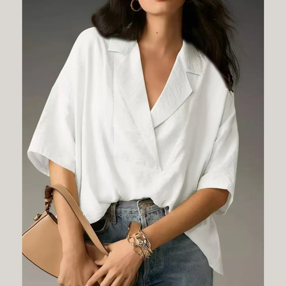 Collared Neck Half Sleeve Blouse