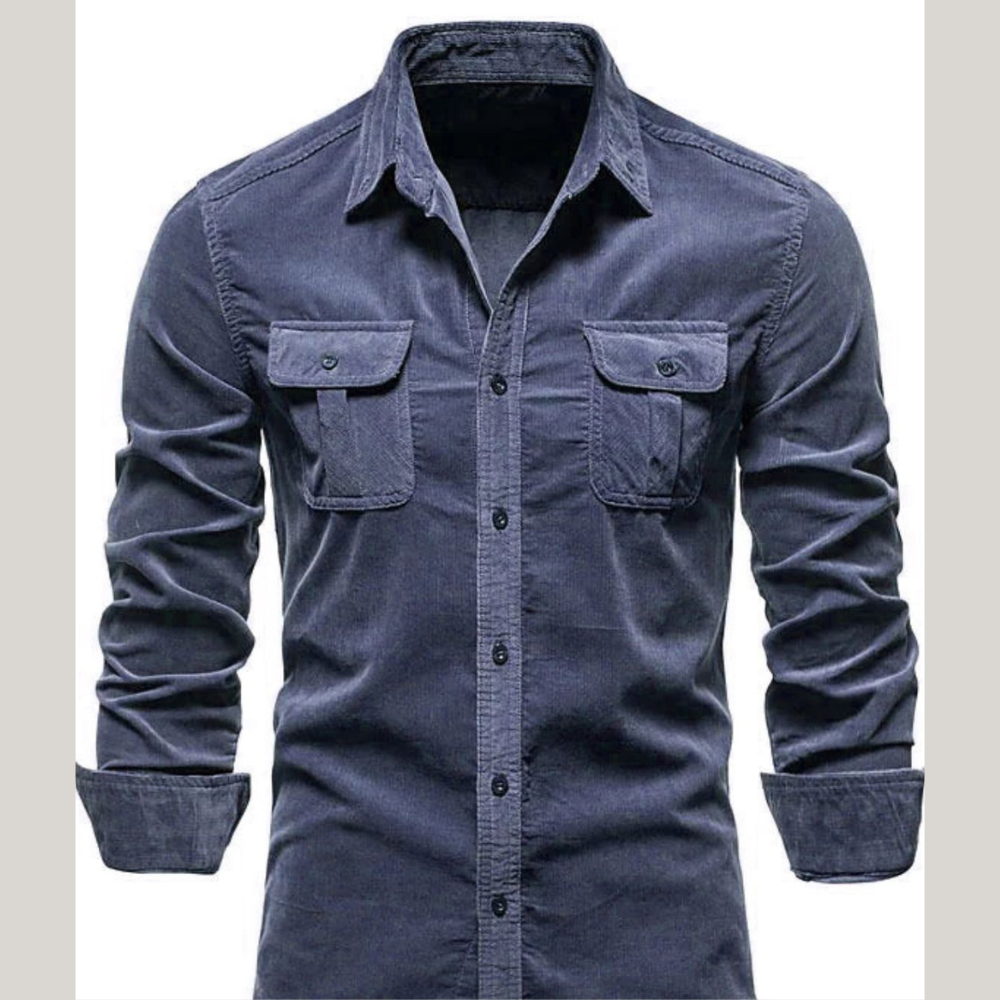 Men's Full Size Collared Neck Button Down Shirt with Chest Pockets Plus Size