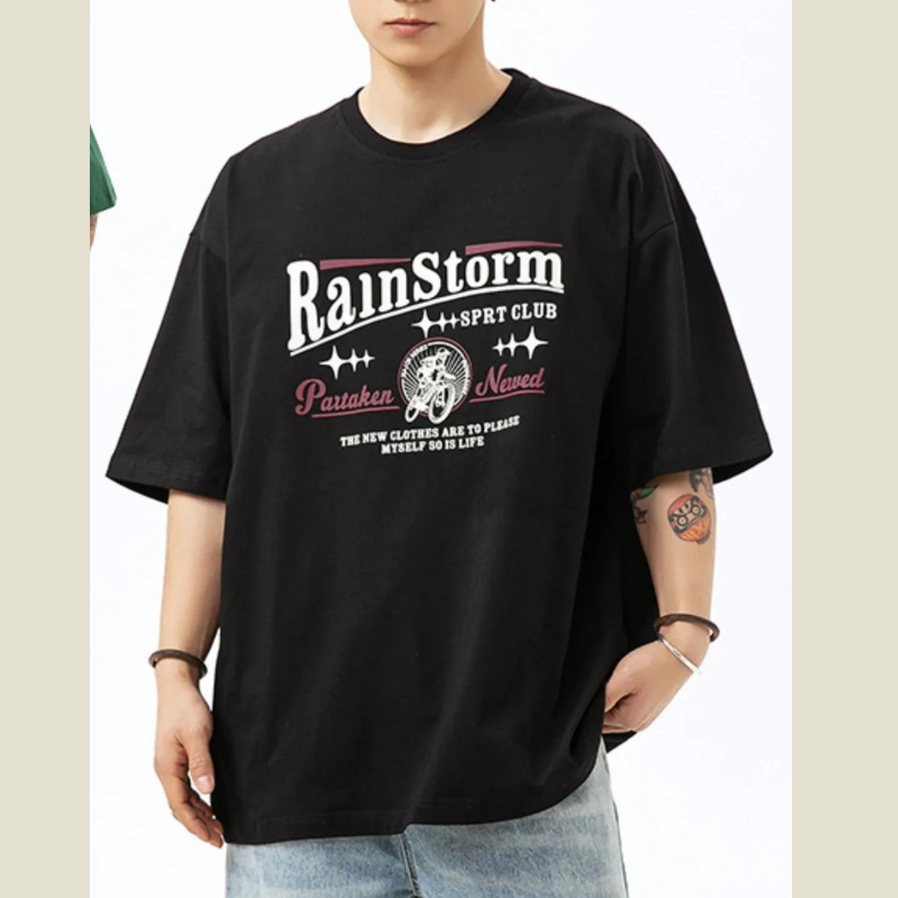 Men's Plus Size Graphic Round Neck Half Sleeve T-Shirt