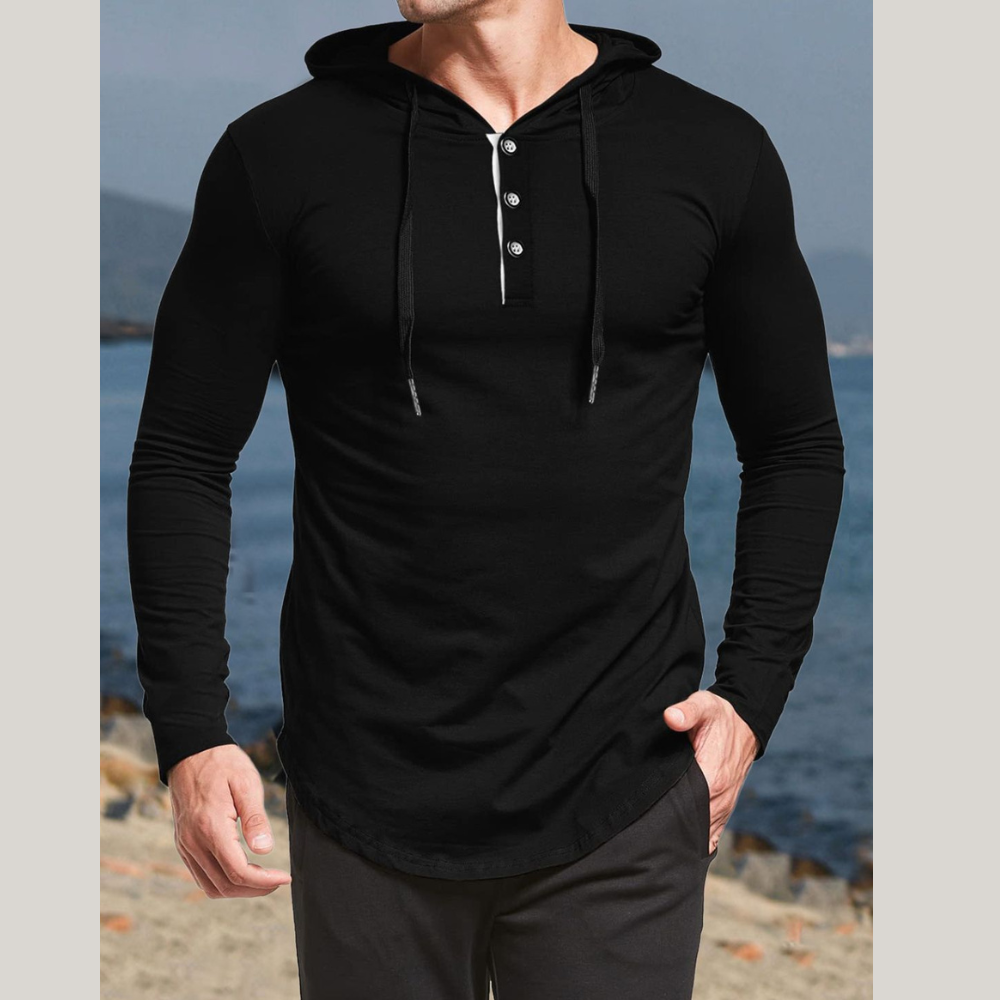 Men's Plus Size Drawstring Long Sleeve Hoodie