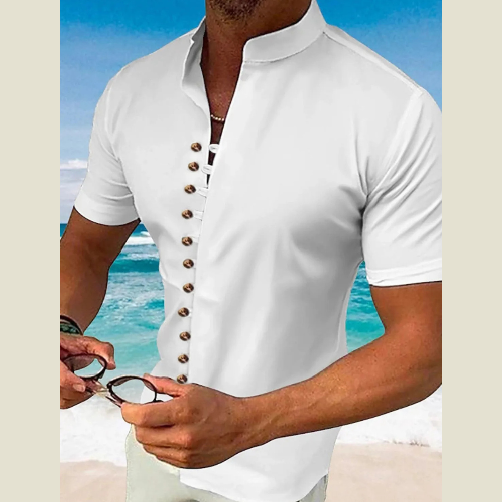 Men's Extended Size Casual Button-Up Shirt