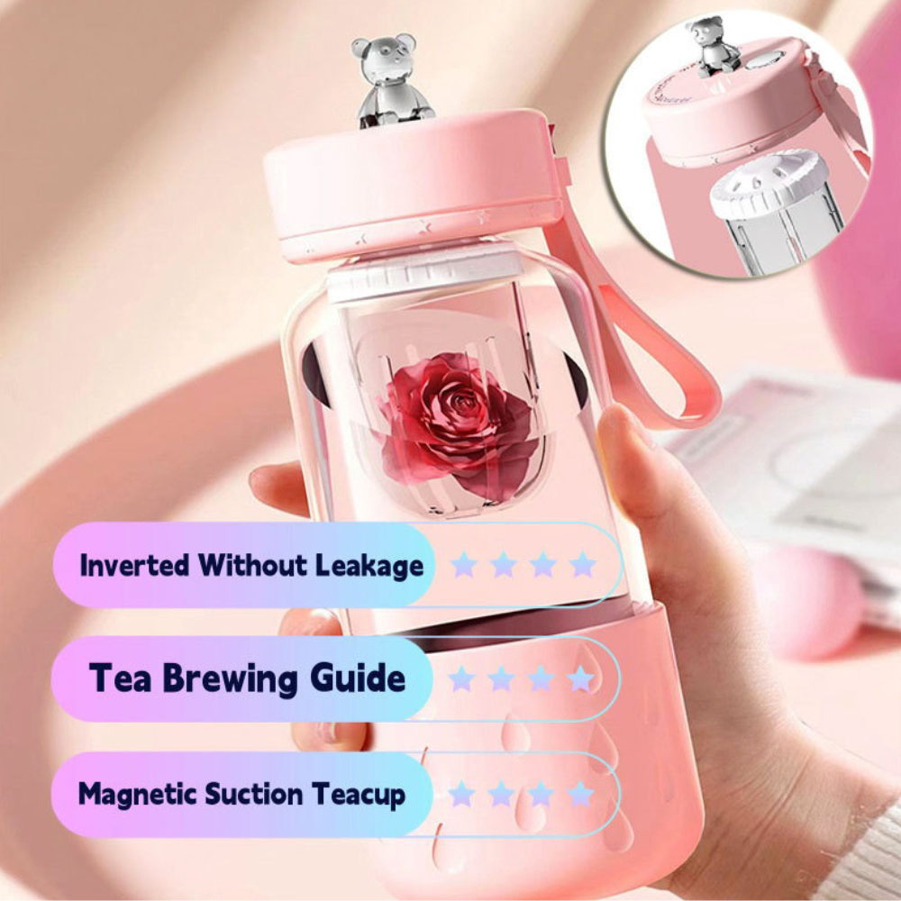 Tea Water Separation Magnetic Glass Water Cup Sealed Without Leakage Glass Tea Water Cup Infuser Tumbler Drinkware Water Bottle With Tea Filter