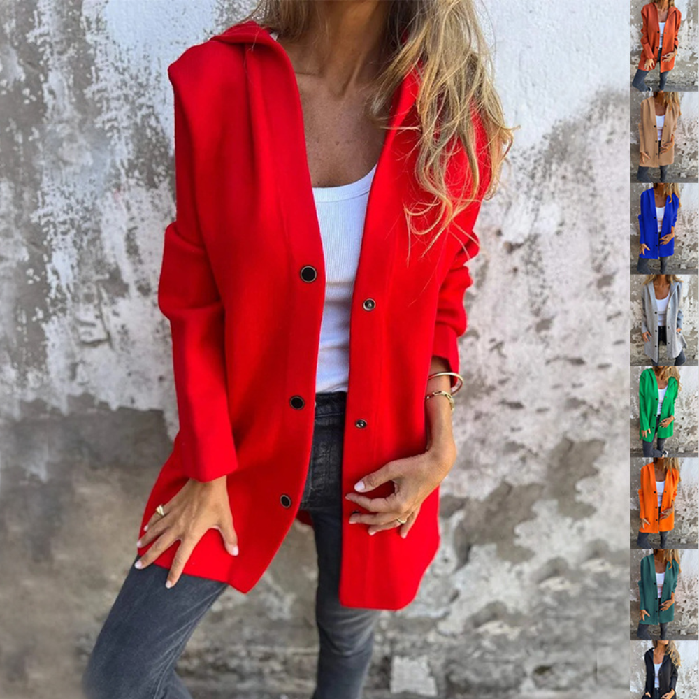 Casual Hooded Single-Breasted Cardigan Fashion Loose Solid Color Jacket Spring And Autumn Women's Clothing
