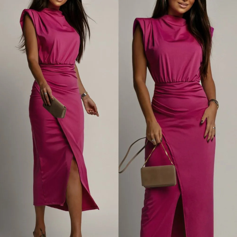 Fashion Women's Wear Slim-fit Solid Color Dress Sheath Women's Clothing