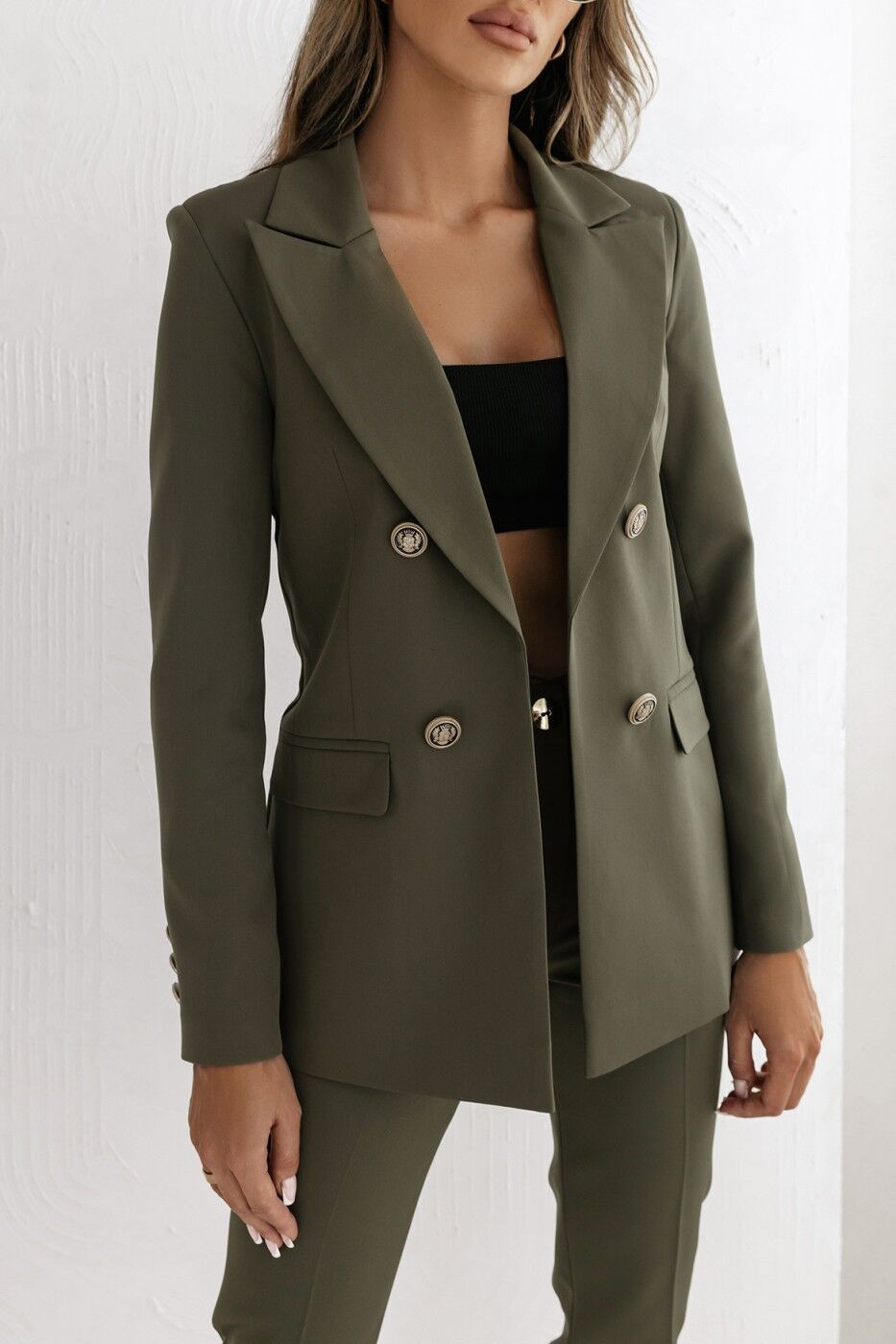 Double Breasted Solid Color Fashion Coat