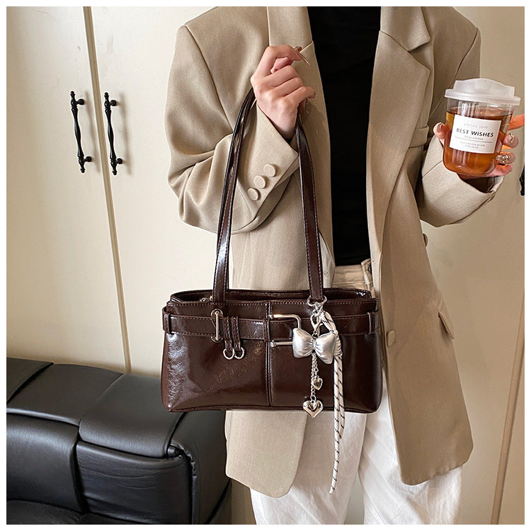 Commuter Texture Underarm Shoulder Handbag