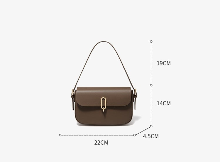 Two-layer Cowhide Genuine Leather Square Shoulder Messenger Bag