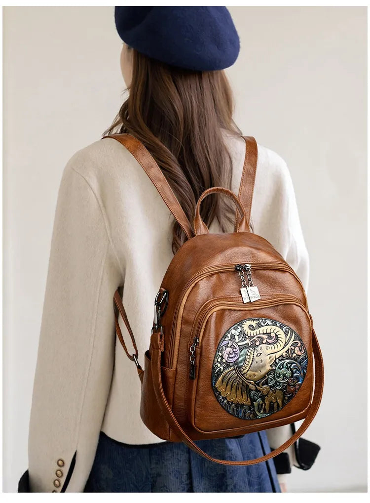 Women's Stylish And Versatile Simple All-match Travel Bag Backpack