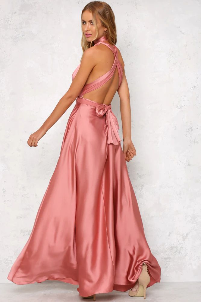 Deep V-neck Sleeveless Lace-up Sexy Backless High Waist Large Swing Satin Dress