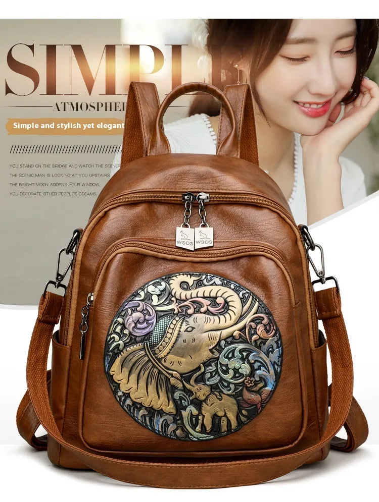 Women's Stylish And Versatile Simple All-match Travel Bag Backpack
