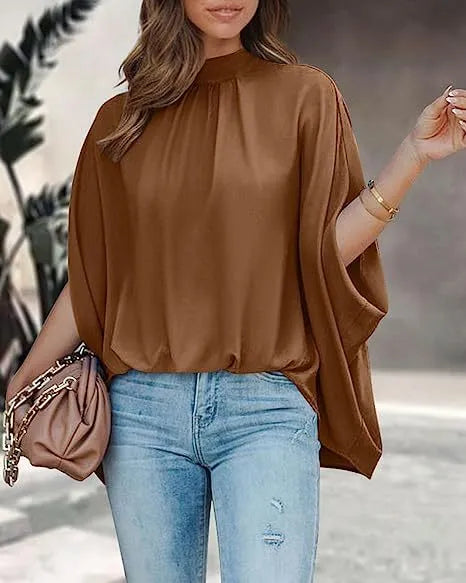 Oversized Top Batwing Sleeve Tarpaulin For Women