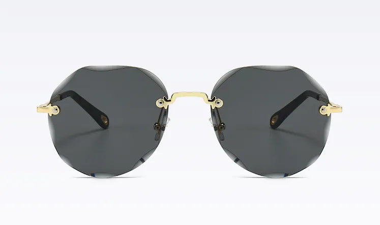 Polygonal Sunglasses Women Rimless Trimmed Sunglasses