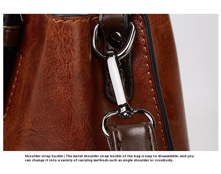 Retro Handbag Contrast Shoulder Women Bag Big Bag