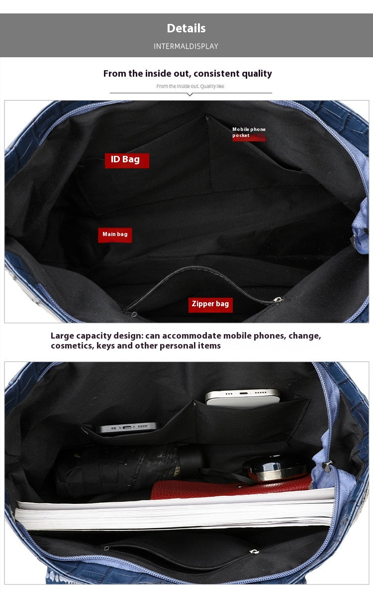 Korean Style Stylish Simple And Versatile European And American Commuters' Tote Bag