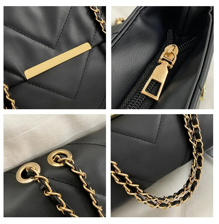 Simple Portable Casual Fashion Crossbody Diamond Embroidery Thread Chain Bag