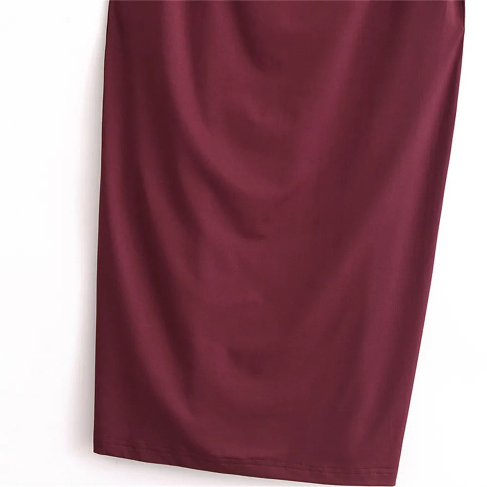 Women's High-grade Satin Sleeveless Pleated Dress