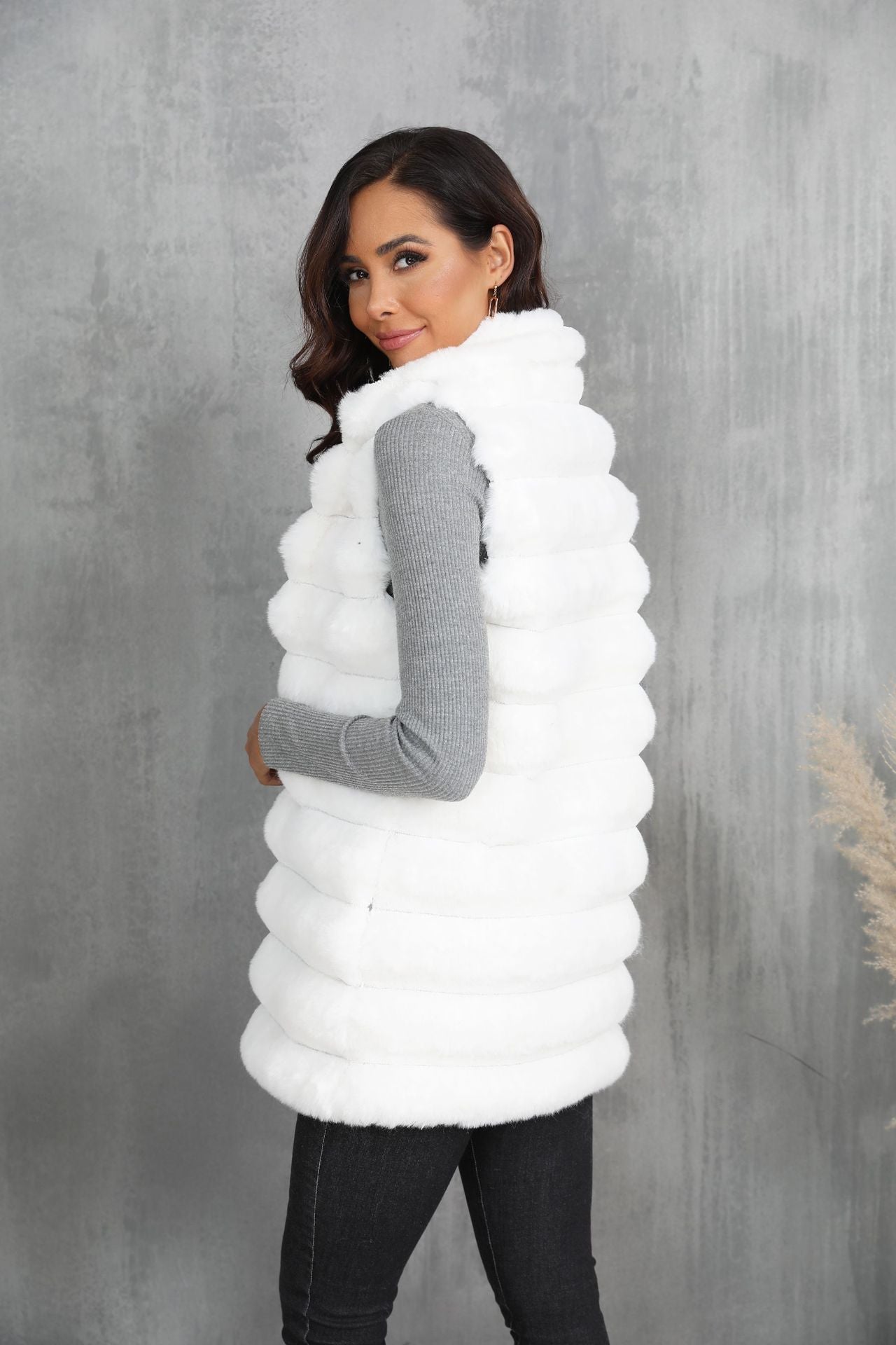 Mid-length Autumn And Winter New Faux Fur Vest For Women