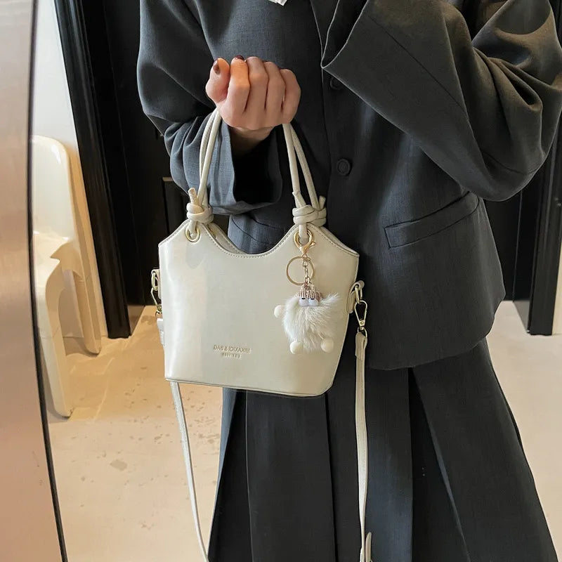 Sweet Style Zipper PU Square Women's Shoulder Crossbody Bag Solid Color Popular Commuting Fashion Small Square Bags