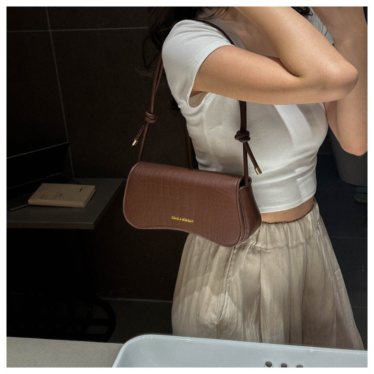 Solid Color PU Small Square Bag Shoulder Messenger Bag Handbag