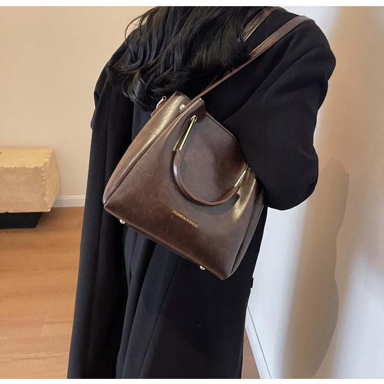 Retro Large Capacity Hand-held Tote Bag Casual Crossbody