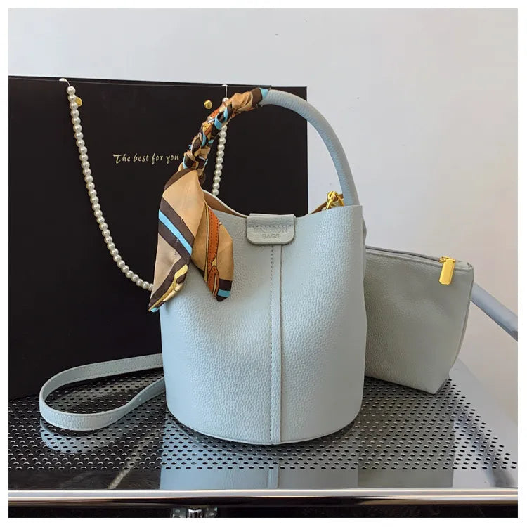 Korean Style Scarf Hand-carrying Combination Bucket Bag