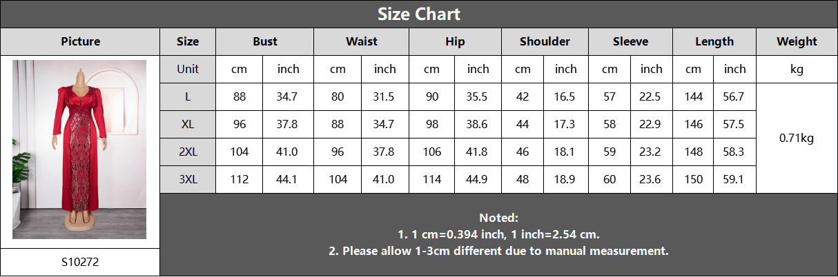 Plus Size Women's Dress V-neck Backless Sequined Evening Dress