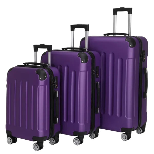 Three In One Handle Universal Wheel With 4 Corner Guards Pull Rod Box, 20in, 24in, 28in ABS Aluminum Alloy Pull Rod, Classic Color Scheme - Dark Purple 3-in-1 ABS Trolley Case 20 Inches-24 Inches-28 Inches Black - FREE USA SHIPPING