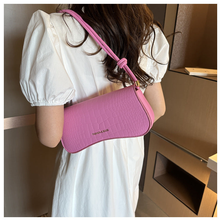Solid Color PU Small Square Bag Shoulder Messenger Bag Handbag