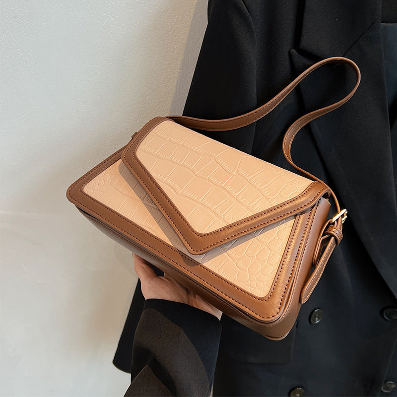 Stone Pattern Square Bag All-match One-shoulder High Sense