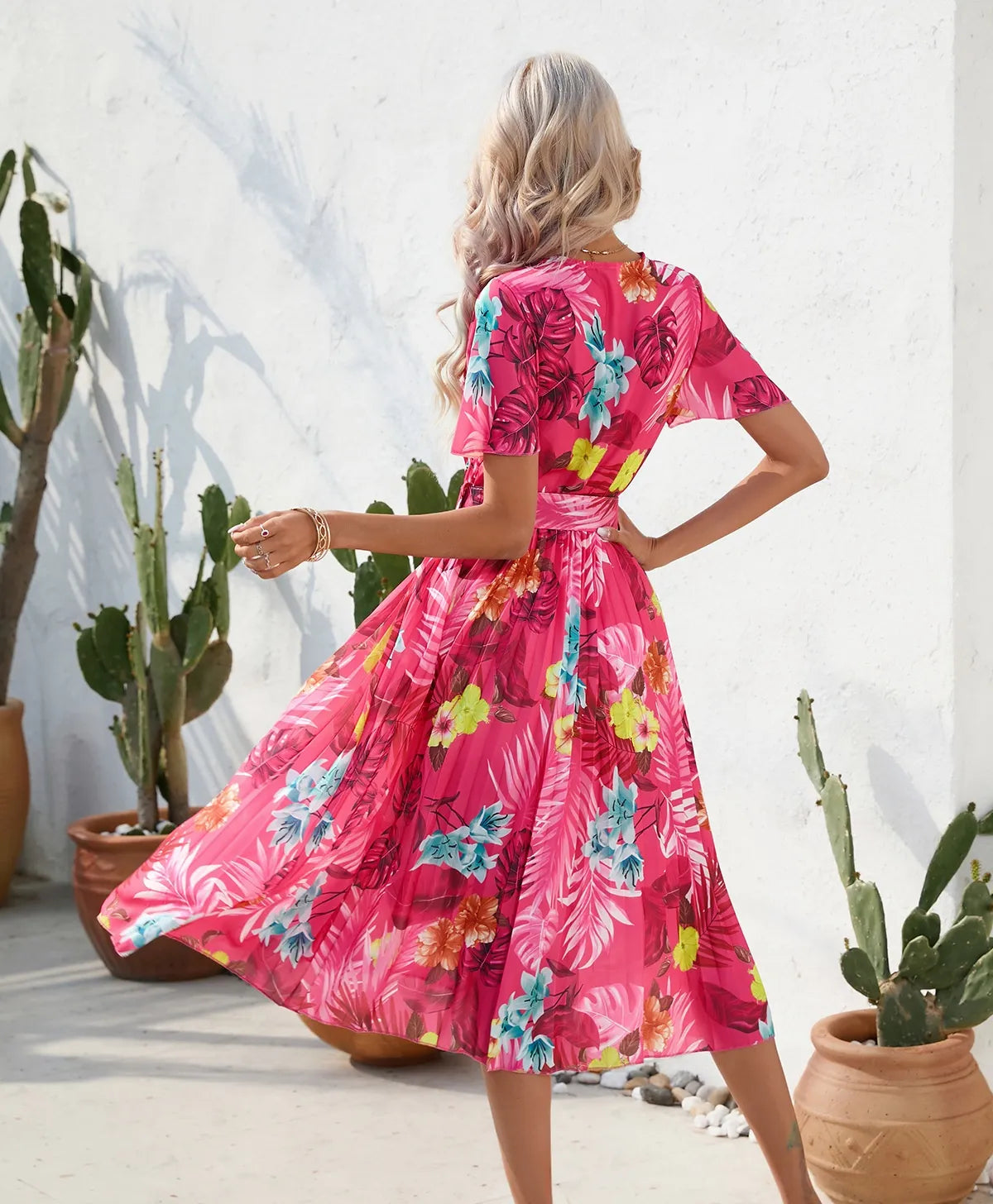 Women's Summer Printed Short Sleeve Dress