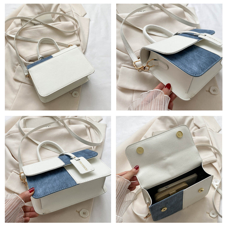 Popular Fashion Stitching Texture Portable Shoulder Messenger Bag