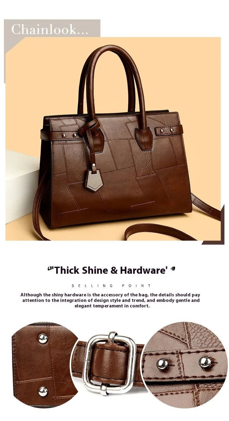 New Solid Color Zip One Shoulder Crossbody Bag