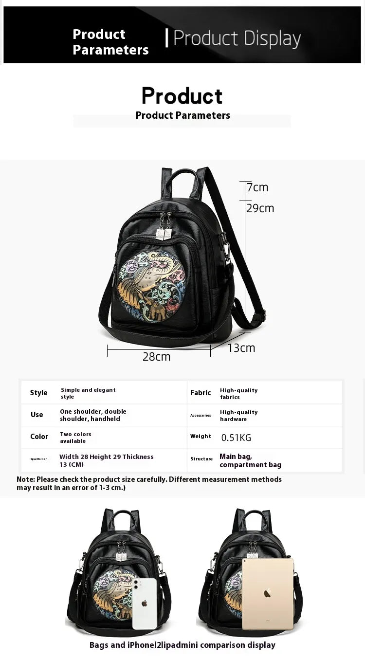 Women's Stylish And Versatile Simple All-match Travel Bag Backpack