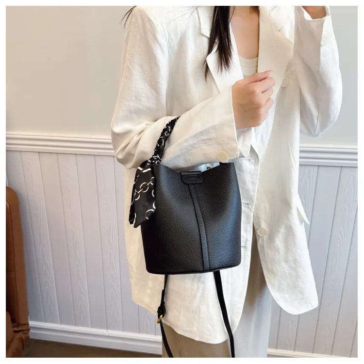 Korean Style Scarf Hand-carrying Combination Bucket Bag