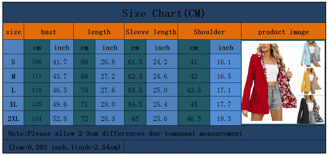 Printed Women's Zipper Windbreaker Japanese And Korean Fashion Double-sided Wear