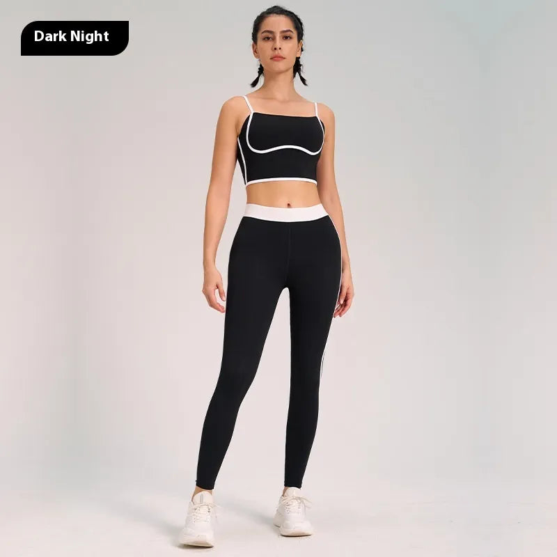 Sports Yoga Suit Two-piece Set Nude Feel Double-sided Sanding Outdoor