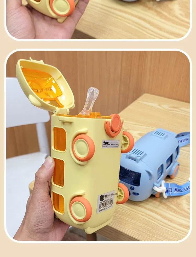 Cups Summer Good-looking Bus Car Straw With Pulley Kettle