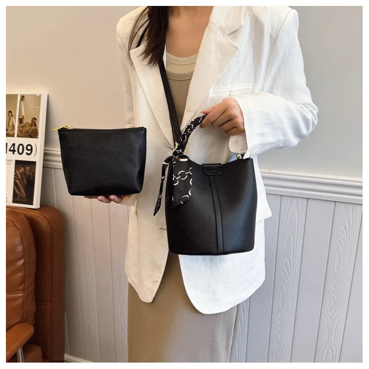 Korean Style Scarf Hand-carrying Combination Bucket Bag