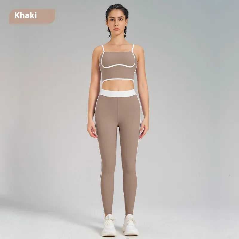 Sports Yoga Suit Two-piece Set Nude Feel Double-sided Sanding Outdoor