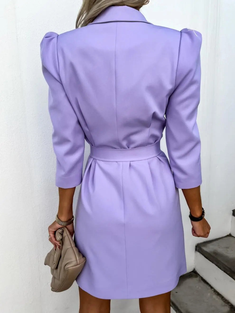 Fashion New Suit Coat Dress With Belt