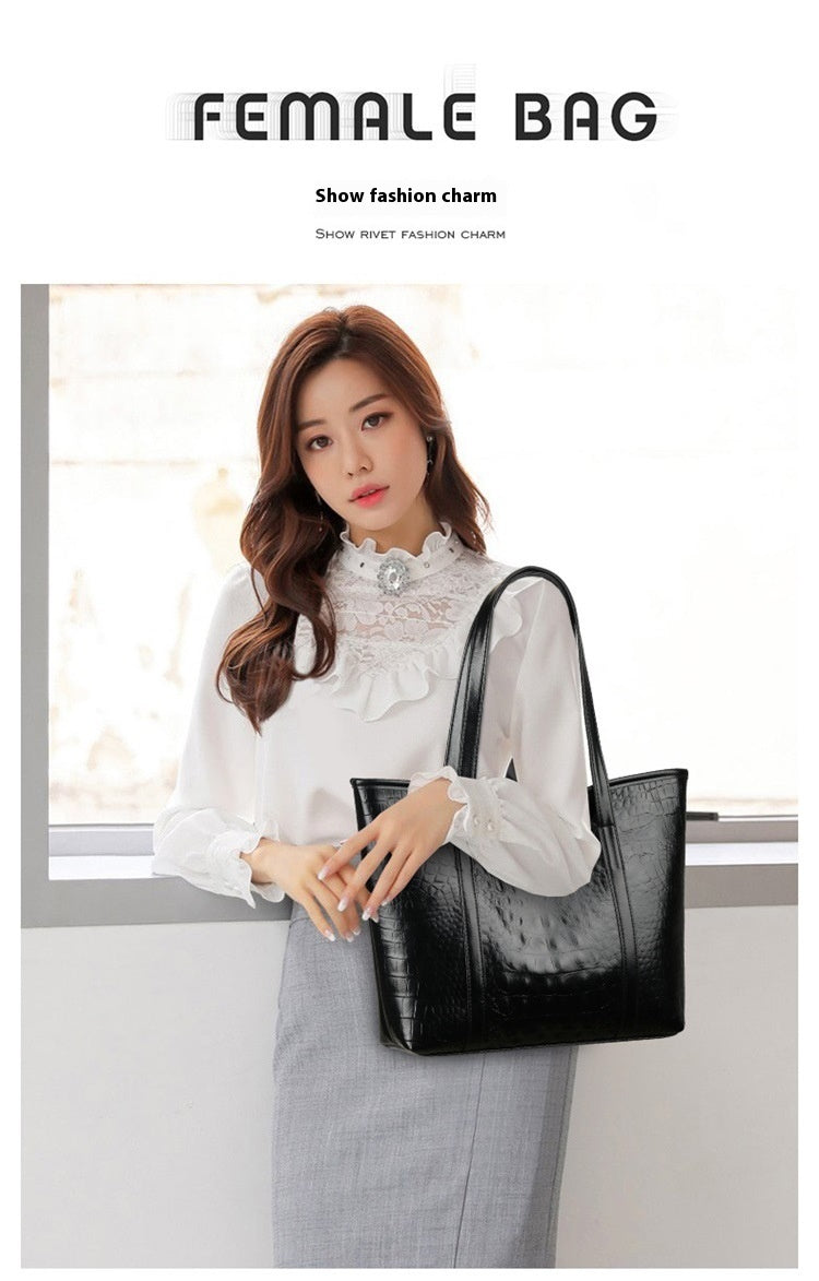 Women's Soft Leather Portable Large Capacity Shoulder Bag