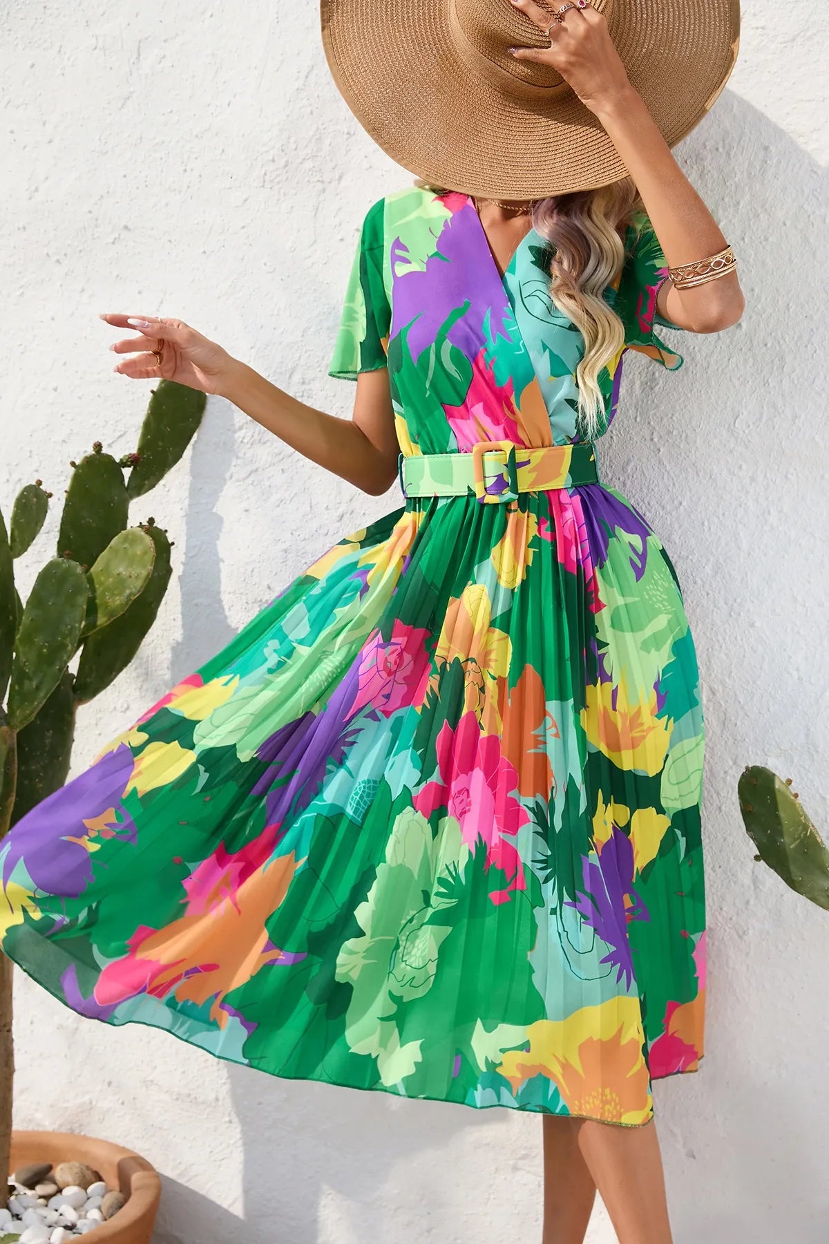 Women's Summer Printed Short Sleeve Dress