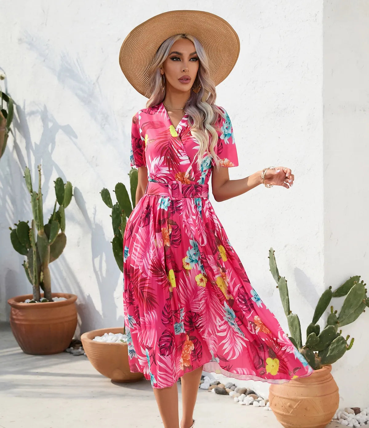 Women's Summer Printed Short Sleeve Dress