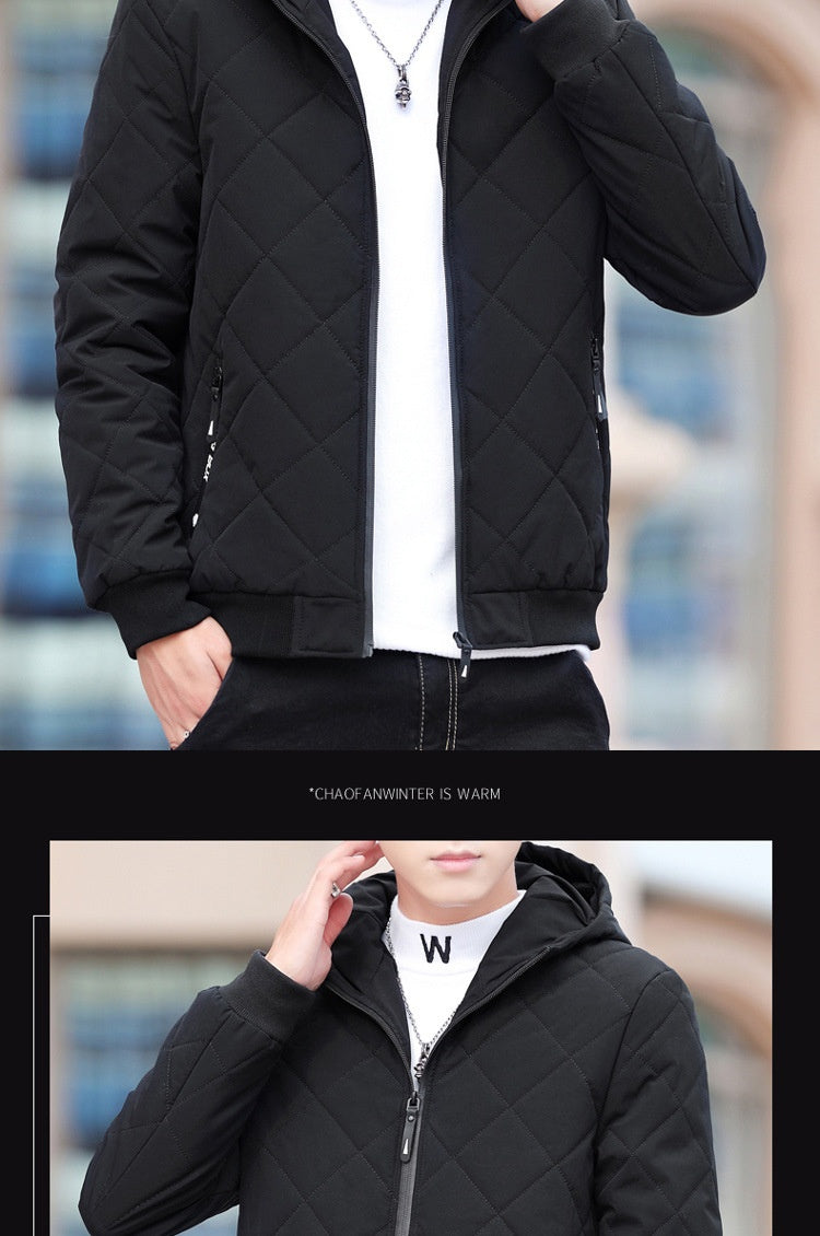 Fleece Jacket Diamond Plaid Cotton-padded Coat